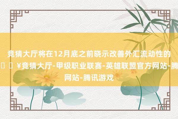 竞猜大厅将在12月底之前晓示改善外汇流动性的样式-🔥竞猜大厅-甲级职业联赛-英雄联盟官方网站-腾讯游戏